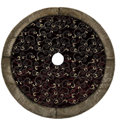 Luxury Collection Burgundy and Gold Christmas Tree Skirt