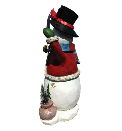 Festive Holiday Snowman Sculpture 20 Inch