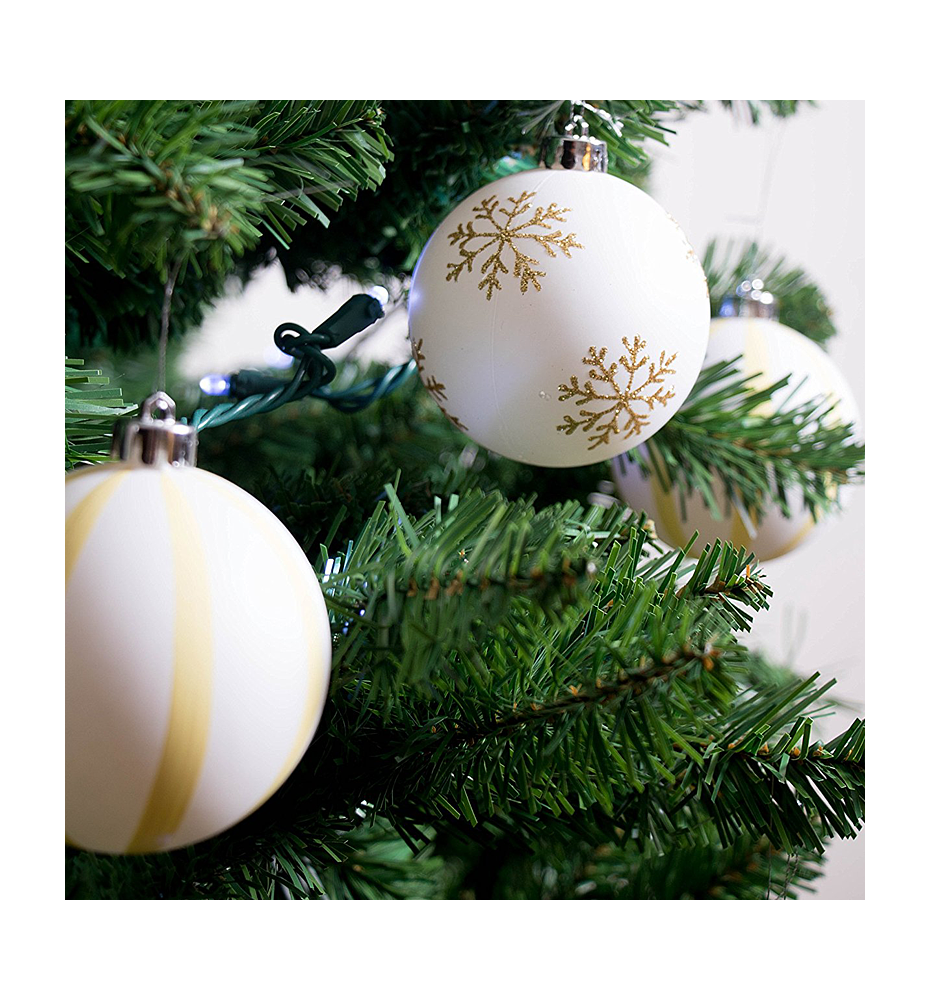 Large White Shatterproof Christmas Ornaments