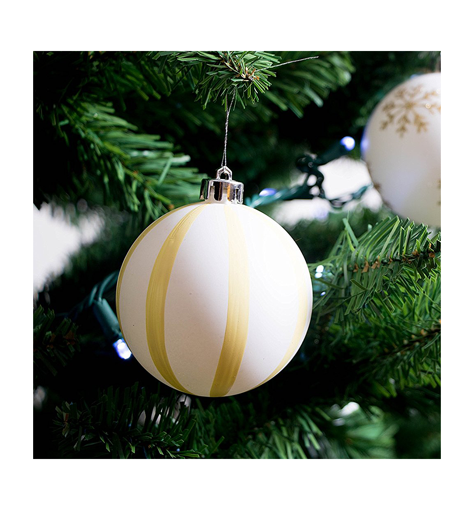 Large White Shatterproof Christmas Ornaments