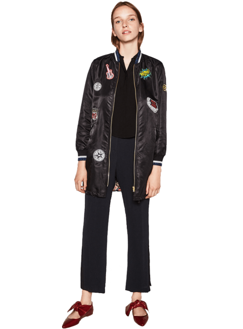 Zara BOMBER JACKET WITH PATCHES
