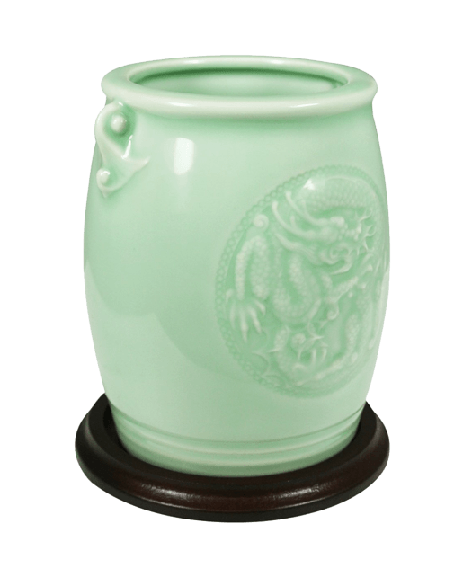 Wrapables Gifts and Decor Chinese Dragon and Phoenix Celadon Ceramic Vase
