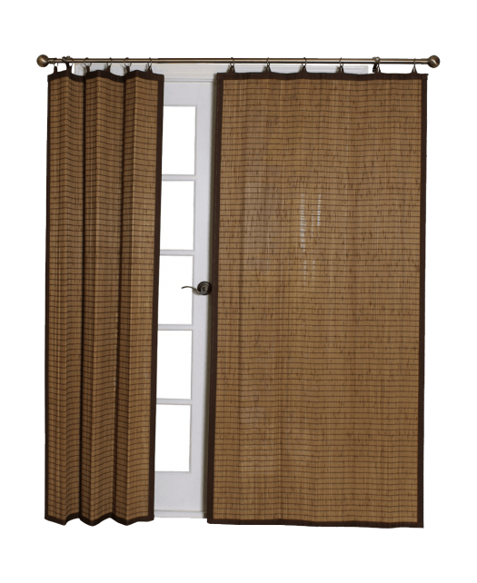 Bamboo Ring Top Curtain BRP07 40-Inch L x 84-Inch H Panel Colonial Brown