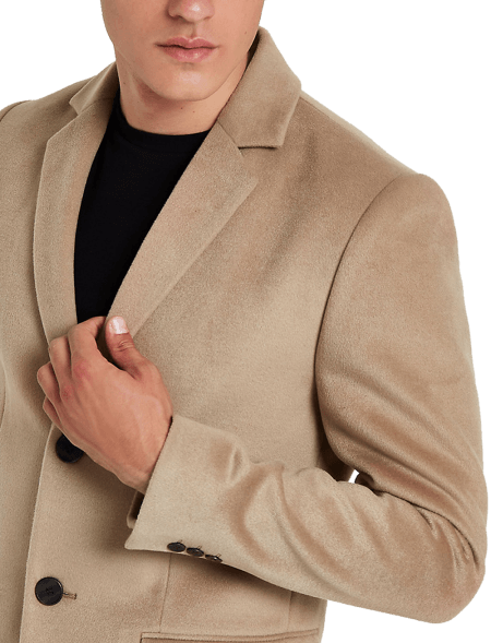 Camel Button-Down Overcoat