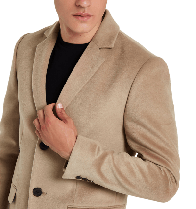 Camel Button-Down Overcoat
