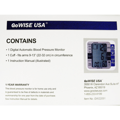 GW22051 Digital Blood Pressure Monitor