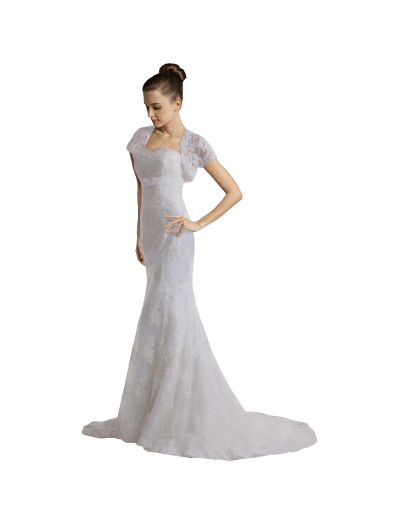 Luxury vintage capped  wedding dress