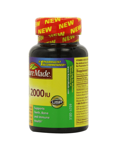Nature Made Vitamin D3 2000 IU Value Size 220-Count