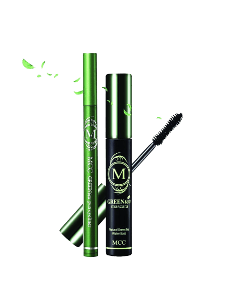 Organic Green Tea Volumizing Mascara and Black Eyeliner 