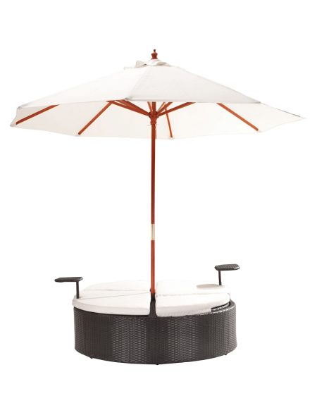 Chaise Lounge Bed with Umbrella