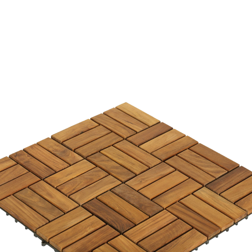 Flooring Tiles in Solid Teak Wood 