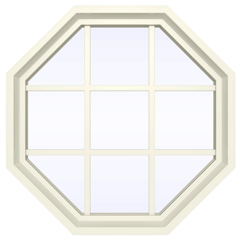 V-4500 Series Fixed Octagon Vinyl Window with Grids