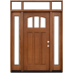 Craftsman 3 Lite Arch Stained Mahogany Wood Prehung Front Door