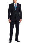 Men's 2 Button Side Vent Trim Fit Suit with Flat Front Pant