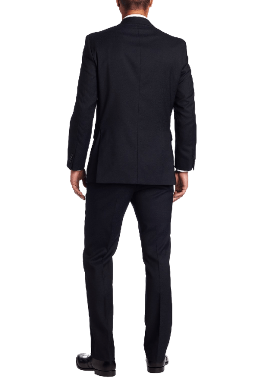 Men&#039;s 2 Button Side Vent Trim Fit Suit with Flat Front Pant