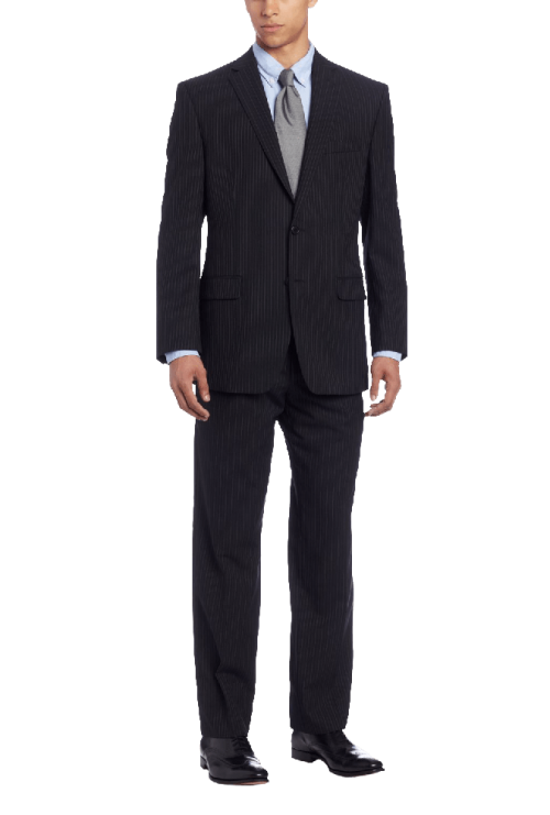 Men's Mini Black Pinstripe Slim-Fit Suit