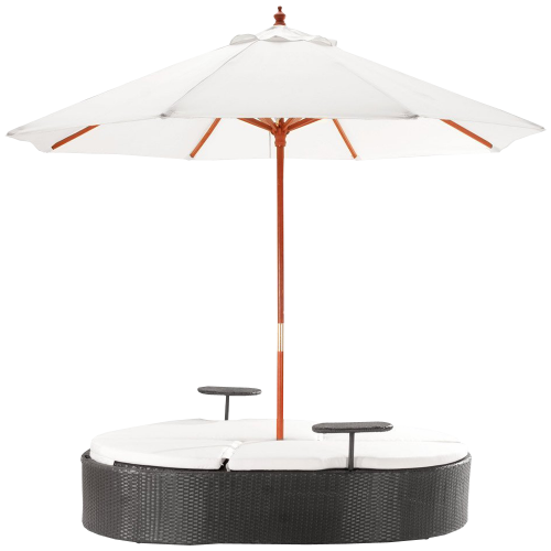 Chaise Lounge Bed with Umbrella
