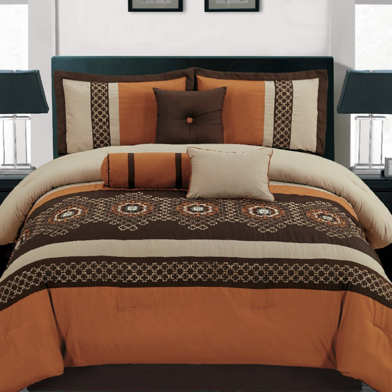 Luxury Embroidery Comforter Set Bed-in-a-bag