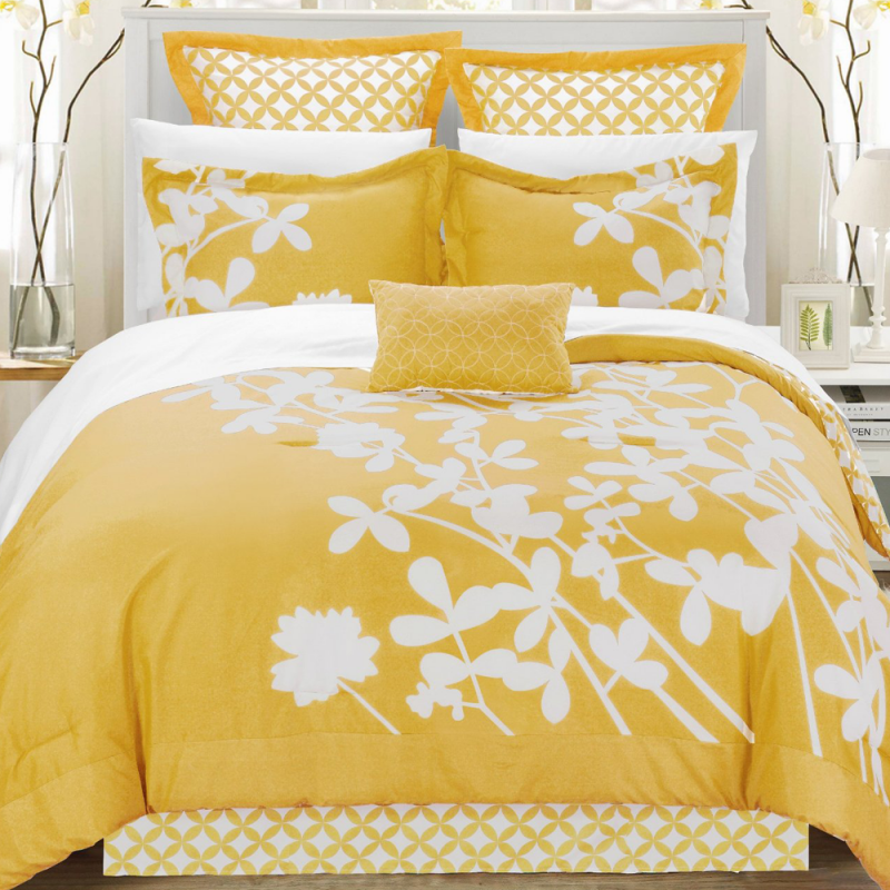7-Piece Comforter Set with Four Shams and Decorative Pillow
