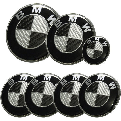 Black-Silver Carbon Fiber Style Emblem