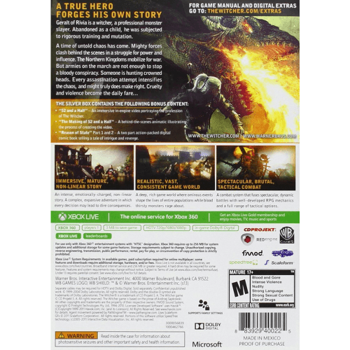 The Witcher 2- Assassins Of Kings - Silver Edition - Xbox 360