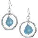 Earrings Handmade Silver-plated Hoop with Turquoise Glass