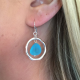 Earrings Handmade Silver-plated Hoop with Turquoise Glass