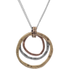 Necklace Triple Circles in Tri-Tone Copper - Brass and Silver