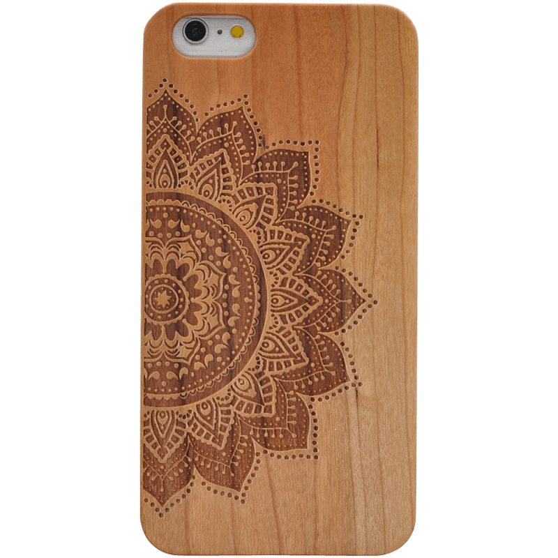 Handmade Natural Wood Backplate and Hard PC Hybrid Snap On Cover Case