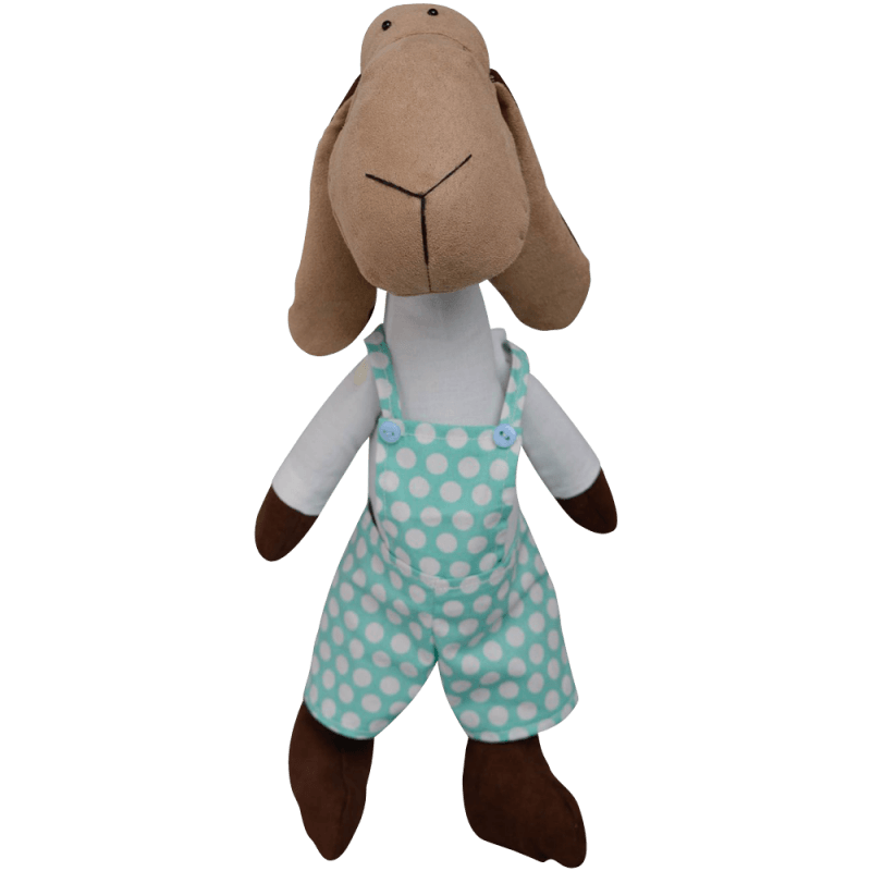 Handmade suede and cotton soft toy lamb