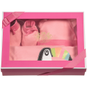 Juicy Couture Baby Girls Pink Blanket Hat & Bootees Gift Set