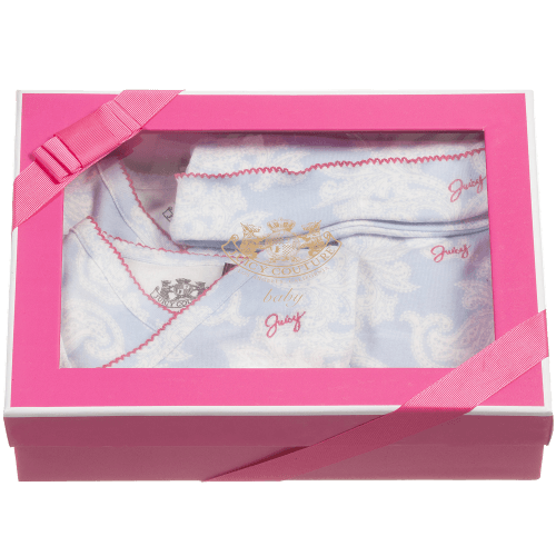 Juicy Couture Girls Blue Paisley Babysuit Boxed Set