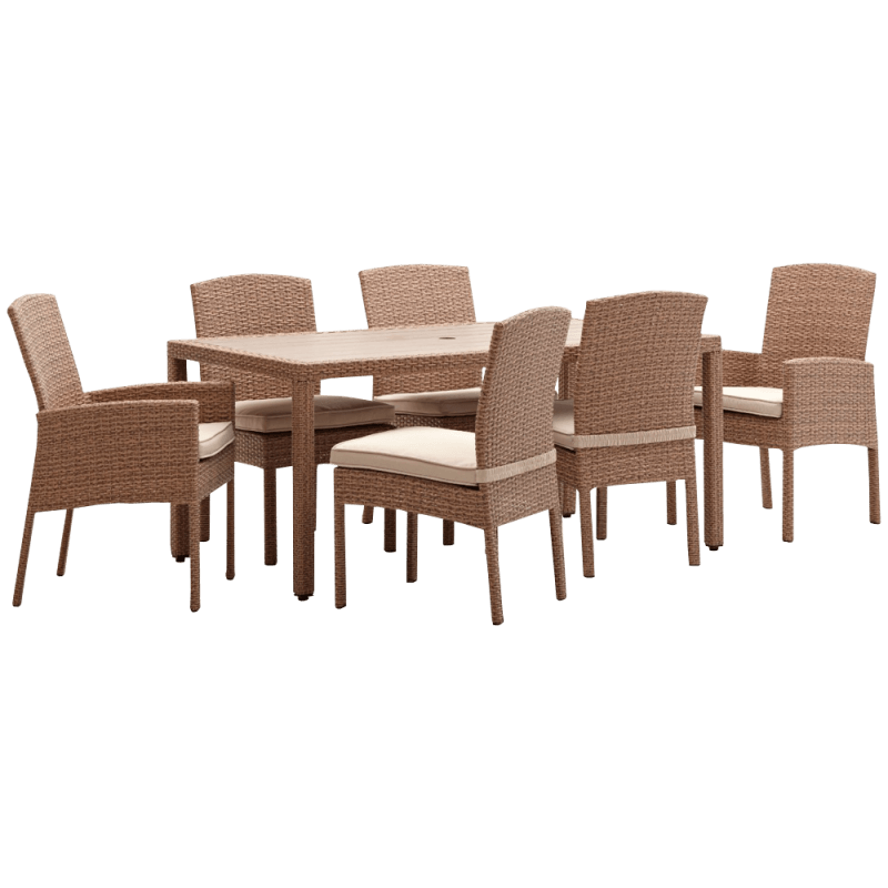 Wicker and Resin Dining Table