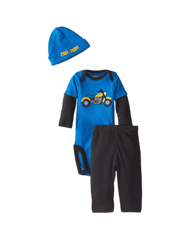 Gerber Baby Boys' Three-Piece Bodysuit Cap and Pant Set