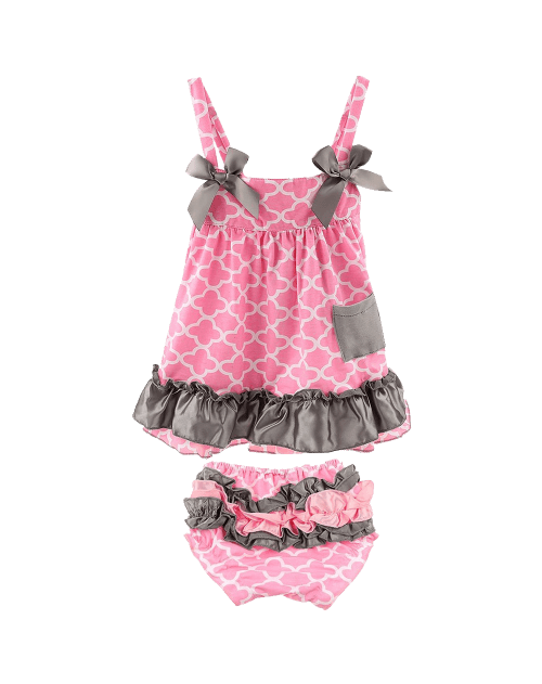 Toddlers Infant Girls Cotton Cute Dress+ Underpants Outfit Sets