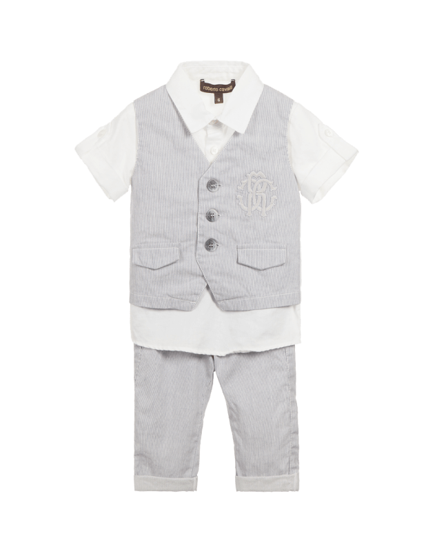 Roberto Cavalli Baby Boys Shirt Waistcoat & Trousers Set