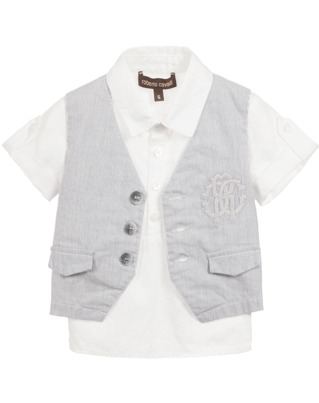 Roberto Cavalli Baby Boys Shirt Waistcoat & Trousers Set