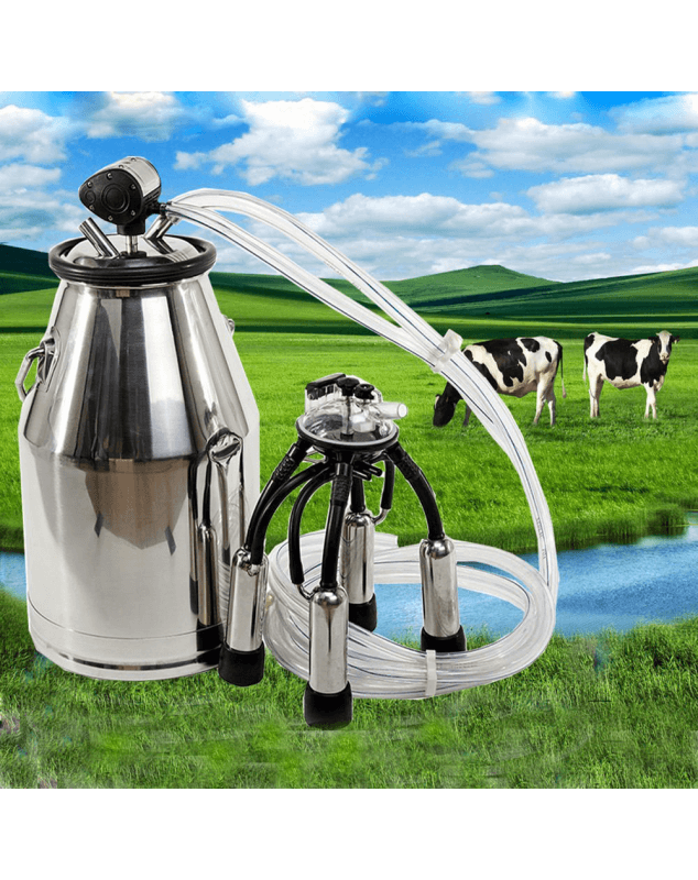 304 Stainless Steel Portable Dairy Cow Milker Milking Machine Bucket Tank Barrel