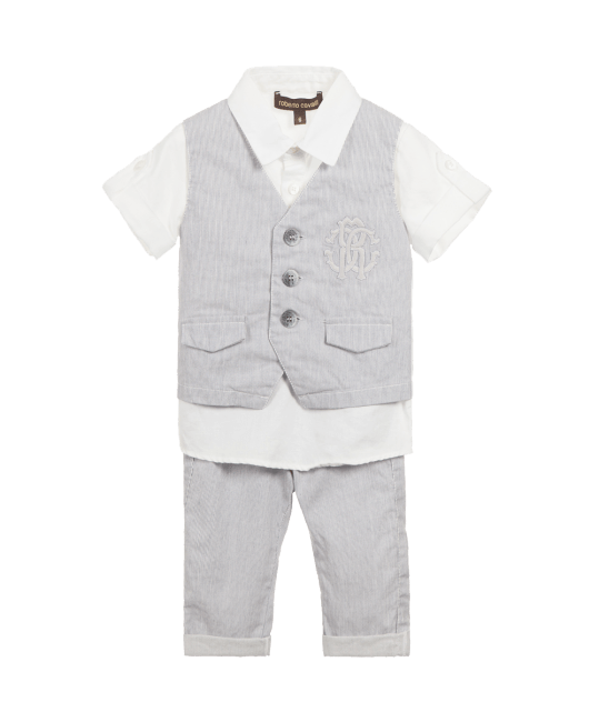 Roberto Cavalli Baby Boys Shirt Waistcoat &amp; Trousers Set