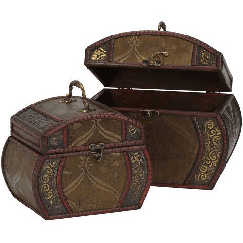 Nearly Natural 528 Decorative Chests Brown Set of 2