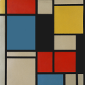 Ater Piet Mondrian Composition in blue red and yellow Lithograph in colours