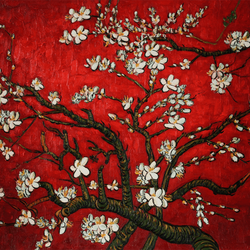 Red Almond Blossom Tree by Vincent Van Gogh