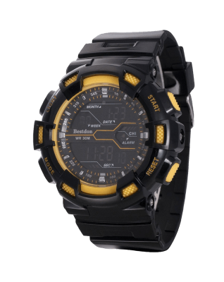 Bestdon Swiss Men's Sports Watches Digital Multifuction Display Time Yellow