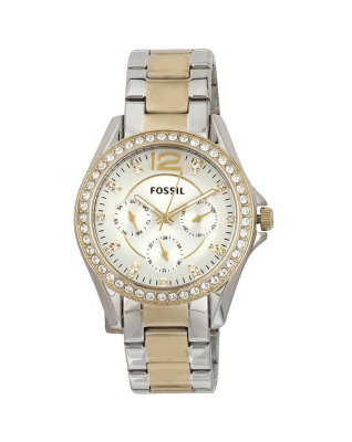 Fossil Women&#039;s ES3204 Riley Silver and Gold Tone Watch