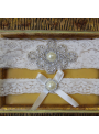 Pearl Vintage  Lace Wedding Garter Set