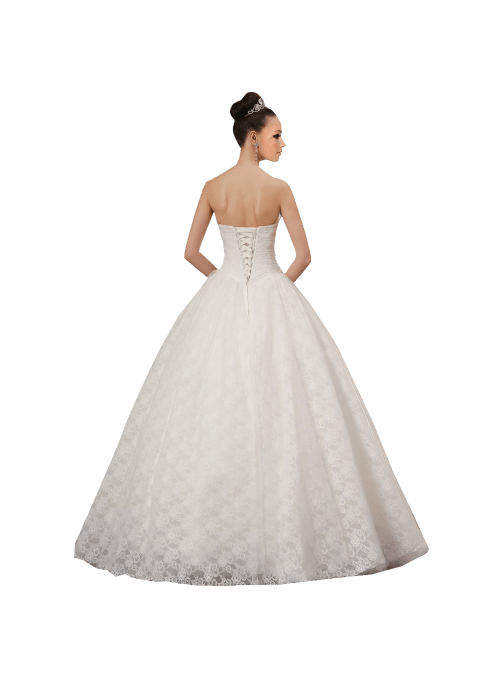 Strapless Ball Gown In Lace Wedding Dress