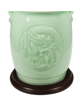Wrapables Gifts and Decor Chinese Dragon and Phoenix Celadon Ceramic Vase