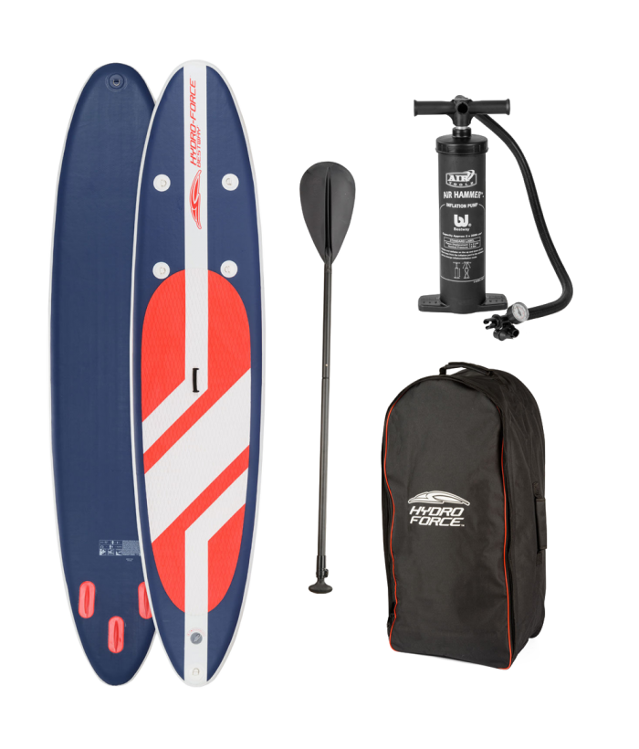 Hydro-Force-11-foot-Long-Tail-SUP-Large-Stand-Up-Paddleboard-Pump-Oar