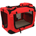 Pet Carrier Crate with Fleece Mat and Food Bag