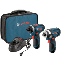 2-Tool Combo Kit (Drill Driver and Impact Driver) with 2 Batteries Charger and Case